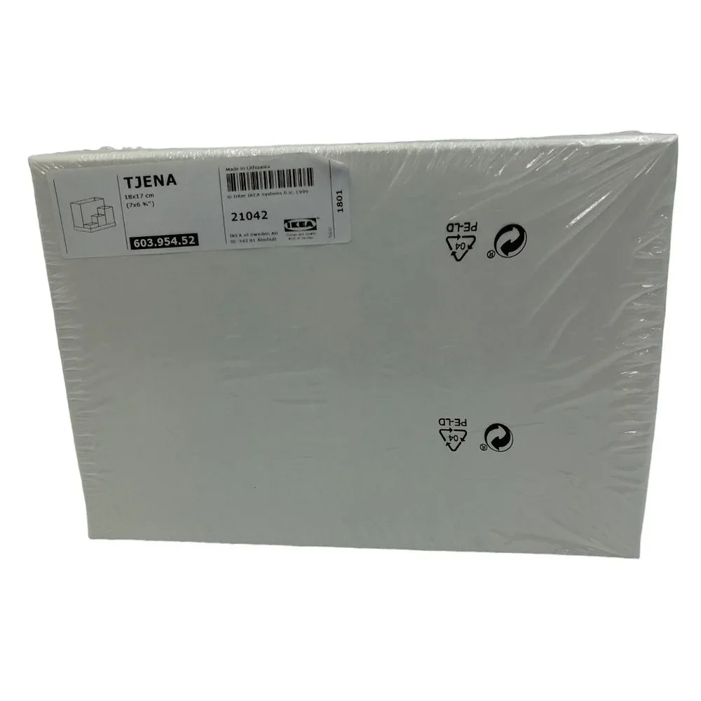 IKEA TJENA White Desk Stationary Organizer Boxes Set In Sealed Package
